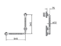 Поручень опорный настенный под углом 90, VitrA Arkitekt, A44467