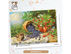 Почтовая открытка для посткроссинга: Полная корзинка лета