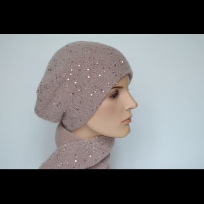 Розовый женский берет вязаный Vizio Италия 6943