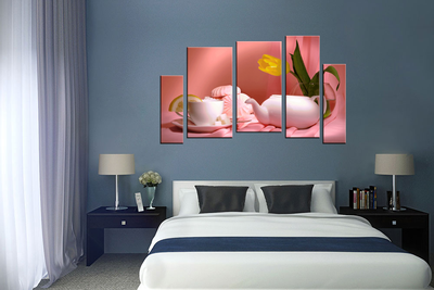 Модульная картина "Розовая легкость"