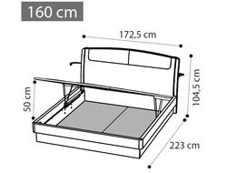 Кровать "Sinkro" с подъёмным механизмом 160х200 см (экокожа Visione)