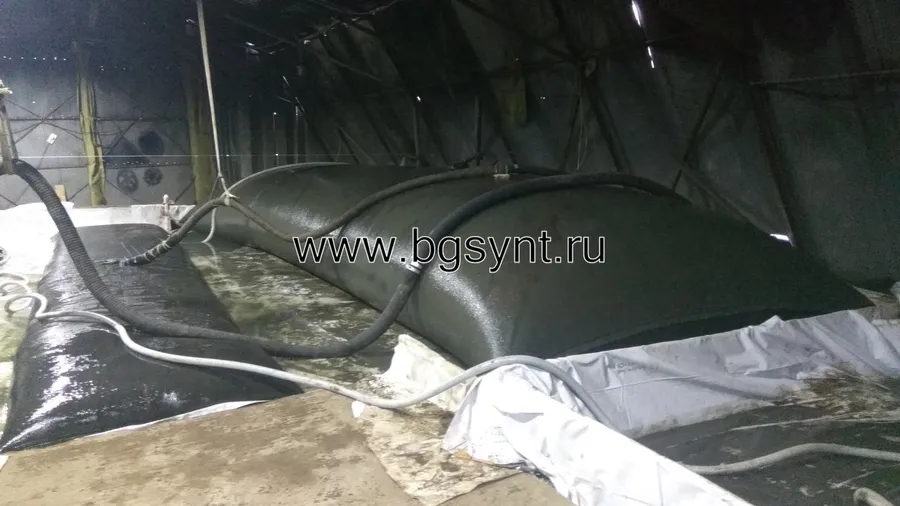 Обезвоживание осадка в геотубах МИАТУБА в зимнее время в ангаре