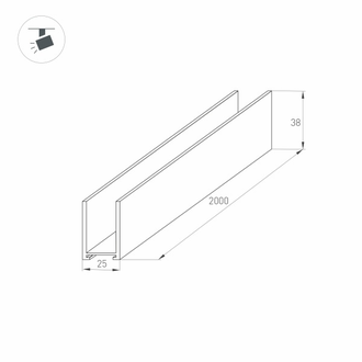 Трек MAG-TRACK-2538-2000 (BK)