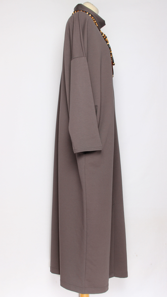 Платье "Кимоно хомут" серый р.56