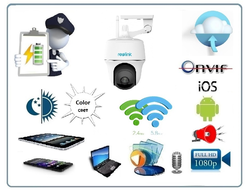 Reolink Argus PT беспроводная моторизированная всепогодная Wi-Fi ( 2,4/5,8 Ггц) видеокамера на аккумуляторе с DVR, 2К, 4 Мп (до 35 дней)