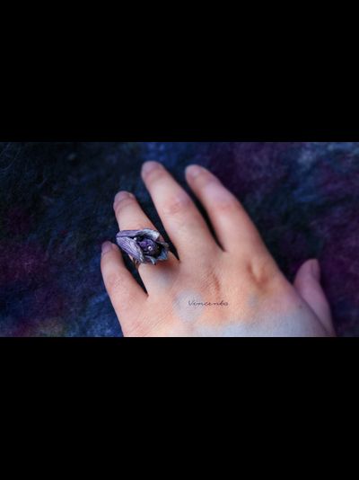 Волшебное кольцо с феей "Ночная Фея (Фея Цветов)" из коллекции необычных украшений Винсенто