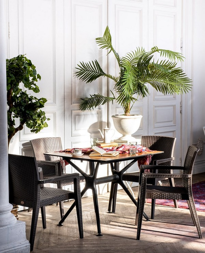 Обеденный комплект Modus темно-коричневый на 4 персоны