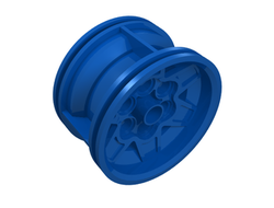 Wheel 43.2mm D. x 26mm Technic Racing Small, 6 Pin Holes, Blue (56908 / 6006113)