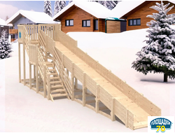 Зимняя горка "IgraGrad Snow Fox", скат 10 м, без окраски