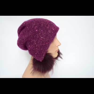Шапка ушанка фуксия с помпонами Vizio Италия 8022