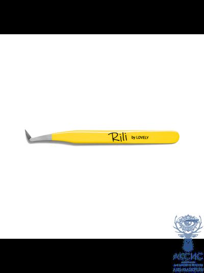 Пинцет для наращивания Rili тип &quot;Круглый сапожок&quot; (Yellow line)