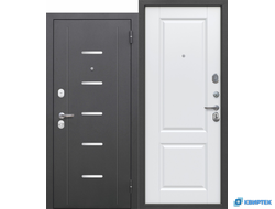 Дверь входная металлическая Гарда Серебро 7,5 см Велюр белый софт купить в Челябинске | КВИРТЕК