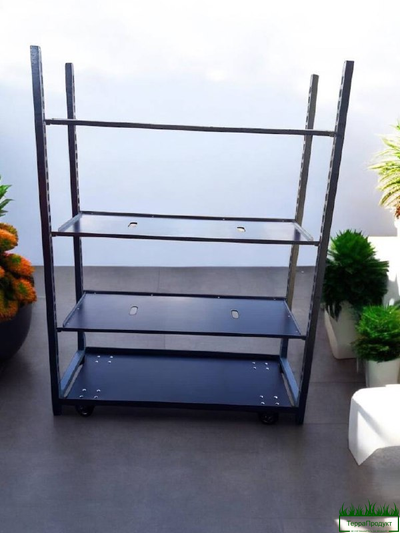 Евро тролль - тележка для цветов (НОВАЯ) в комплекте 3 полки- влагостойкая фанера 6мм.