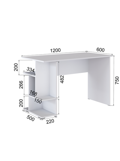 СКМ-6 компьютерный стол Сонома/Белый с тиснением