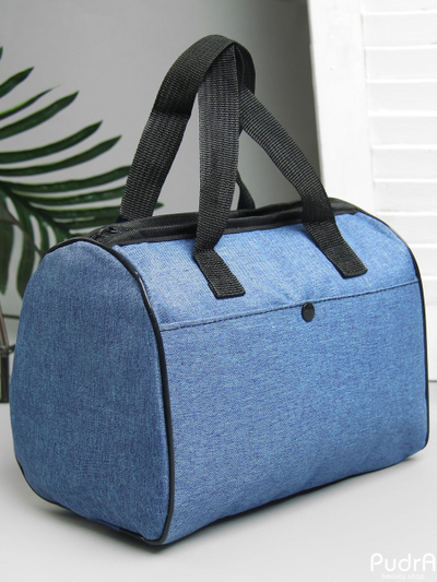 Косметичка сумочка, отдел на молнии, 2 наружных кармана, ручки, цвет синий