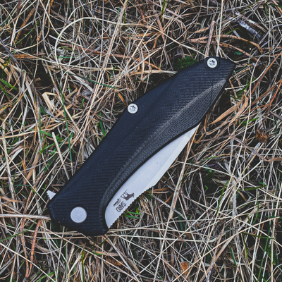 Складной нож Грач сталь D2, рукоять G10, цвет черный