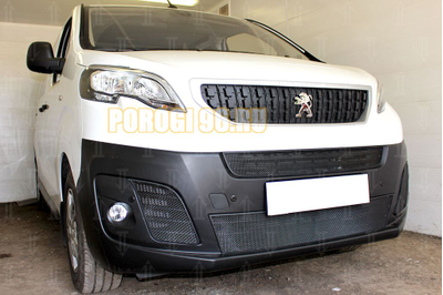 Защита радиатора Peugeot Expert 2018- (2 части) black центральные