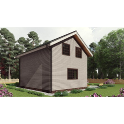 Двухэтажный каркасный дом с тремя спальнями 90м² (SK49)