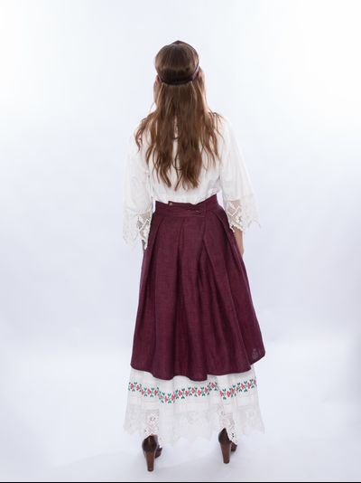 Юбка из шерсти с хлопком "Бантовая"