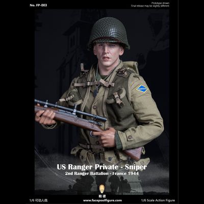 Рядовой Дэниэл Джексон (Спасти рядового Райана) - Коллекционная ФИГУРКА 1/6 scale US Ranger private sniper 2nd Ranger Battalion  france  1944 (FP003A) - Facepoolfigure