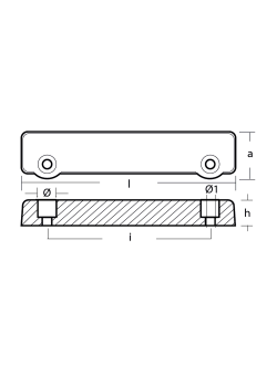Магниевый прямоугольный анод Tecnoseal 00707MG 188x41x22мм для двигателей Volvo Penta AQ 200-250-270-275-280-285