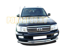 Защита переднего бампера (радиус) двойная	d76/60 для Toyota Land Cruiser 100 (1998-2006)