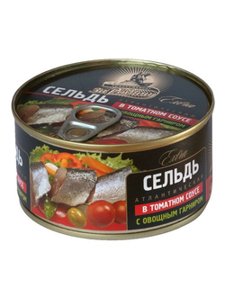 Сельдь с овощным гарниром в томатном соусе, 185 г За Родину