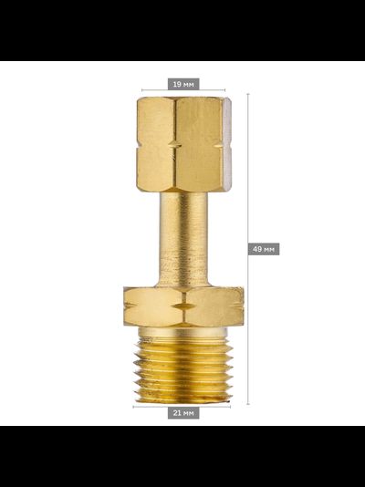 Переходник М12х1,25LH-М16х1,5LH, латунь