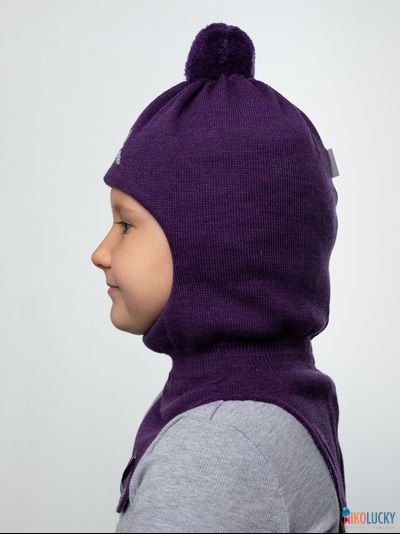 Шапка-шлем 23101-04 с утеплителем, хб подклад, фиолетовый 52-54