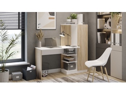 Стол компьютерный Бейсик Дуб Сонома/Белый