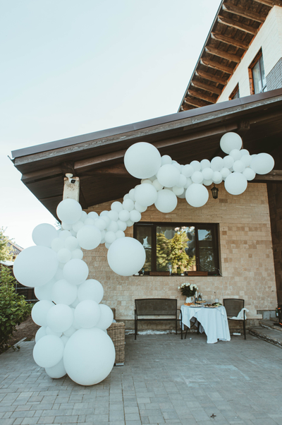 Оформление детский день рождения в белом стиле № 1454