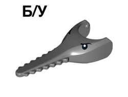 ! Б/У - Shark Head Sawfish with Black Eyes and White Pupils Pattern, Dark Bluish Gray (bb0783pb01 / 6100270 / 6252320) - Б/У