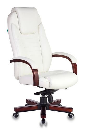 Кресло руководителя Бюрократ T-9923WALNUT/IVORY нат.кожа, до 200кг