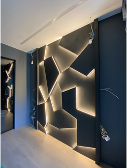 Световая 3D панель из МДФ "Magma" с покрытием "микроцемент"