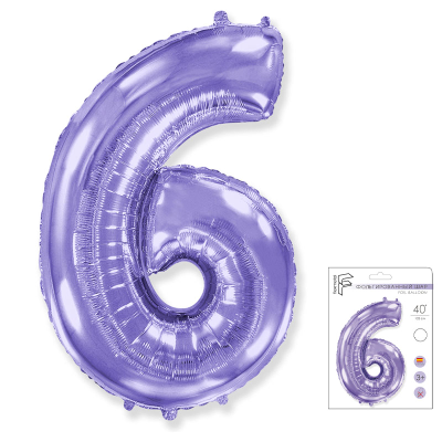 Цифра фольгированная Лиловая 102 см.