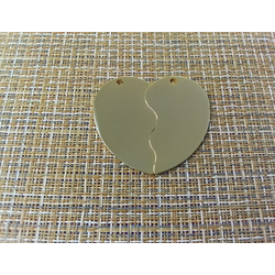 Подвеска кулон сердечко сборное большое 50x45 мм золотистый