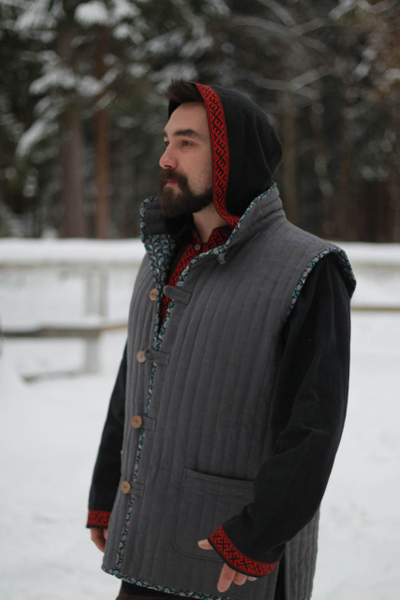 Стёганый мужской жилет "Родное тепло"