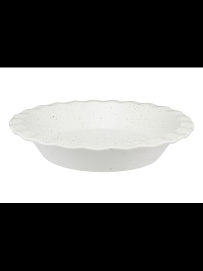 Форма для запекания  круглая, 25 см, молочная в крапинку