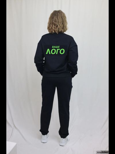 Свитшот черный - 2х-нитка без начеса (собственный пошив)