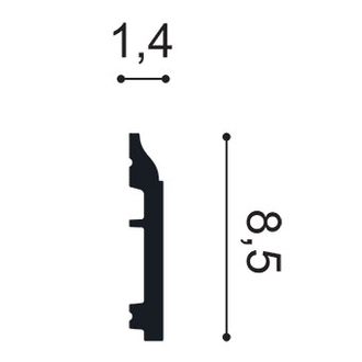 Напольный плинтус SX172 - 8,5*1,4*200см (копия)