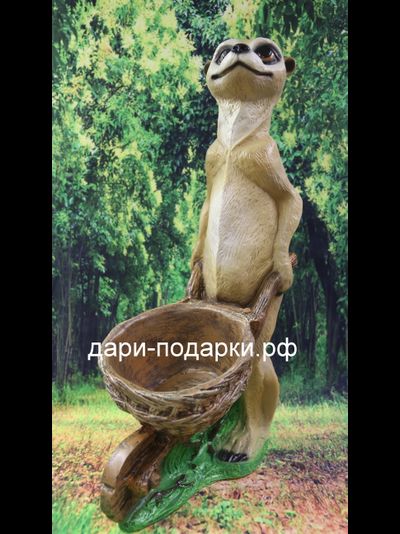 Кашпо СУРИКАТ с тачкой 61*36см   3,2кг   полистоун Россия 3548/016730*