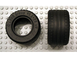 ! Б/У - Wheel with Split Axle Hole with Black Tire 17 x 43 3482 / 3634, White (3482c03) - Б/У