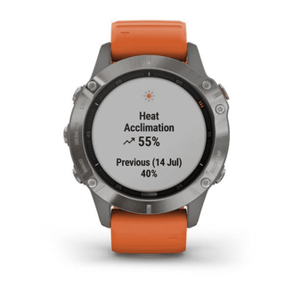 Часы Garmin Fenix 6 Sapphire титановый с оранжевым ремешком