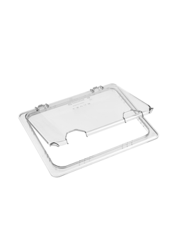 Крышка откидная 1/2, с отверстием для ложки слева, поликарбонат