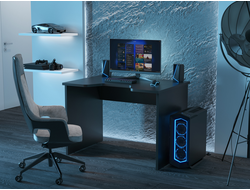 Стол геймерский С-241 черный шагрень/черный