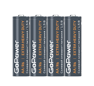 GoPower AA / R6 Extra Heavy Duty Солевой элемент питания 1.5V Shrink 4