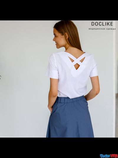 БЛУЗА DOCLIKE DL419 Белая