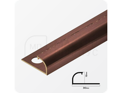 Профиль для плитки С-образный латунный 12 мм NEEXY PVL18-05 ANTCL Антик медь светлая 2.7 м