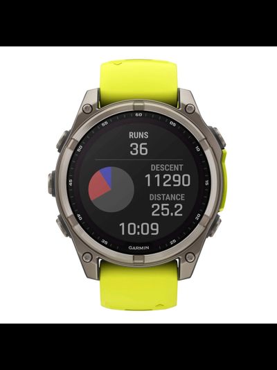 Часы Garmin Fenix 8 —47mm Solar Sapphire Titanium Amp Yellow / Graphite