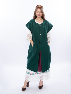 Пальто с коротким рукавом "шерсть"